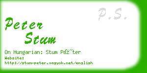 peter stum business card